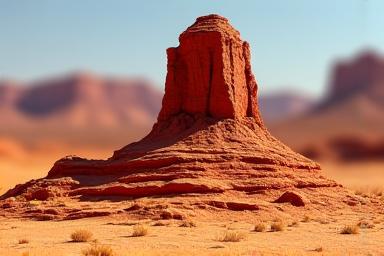 Miniature desert butte with arid landscape